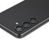 AGL07425 - Galaxy S24 Ultra Optik Pro EZ Fit Lens Protector in Black showing the camera lens protector hovering above another lens protector tray and device showing back